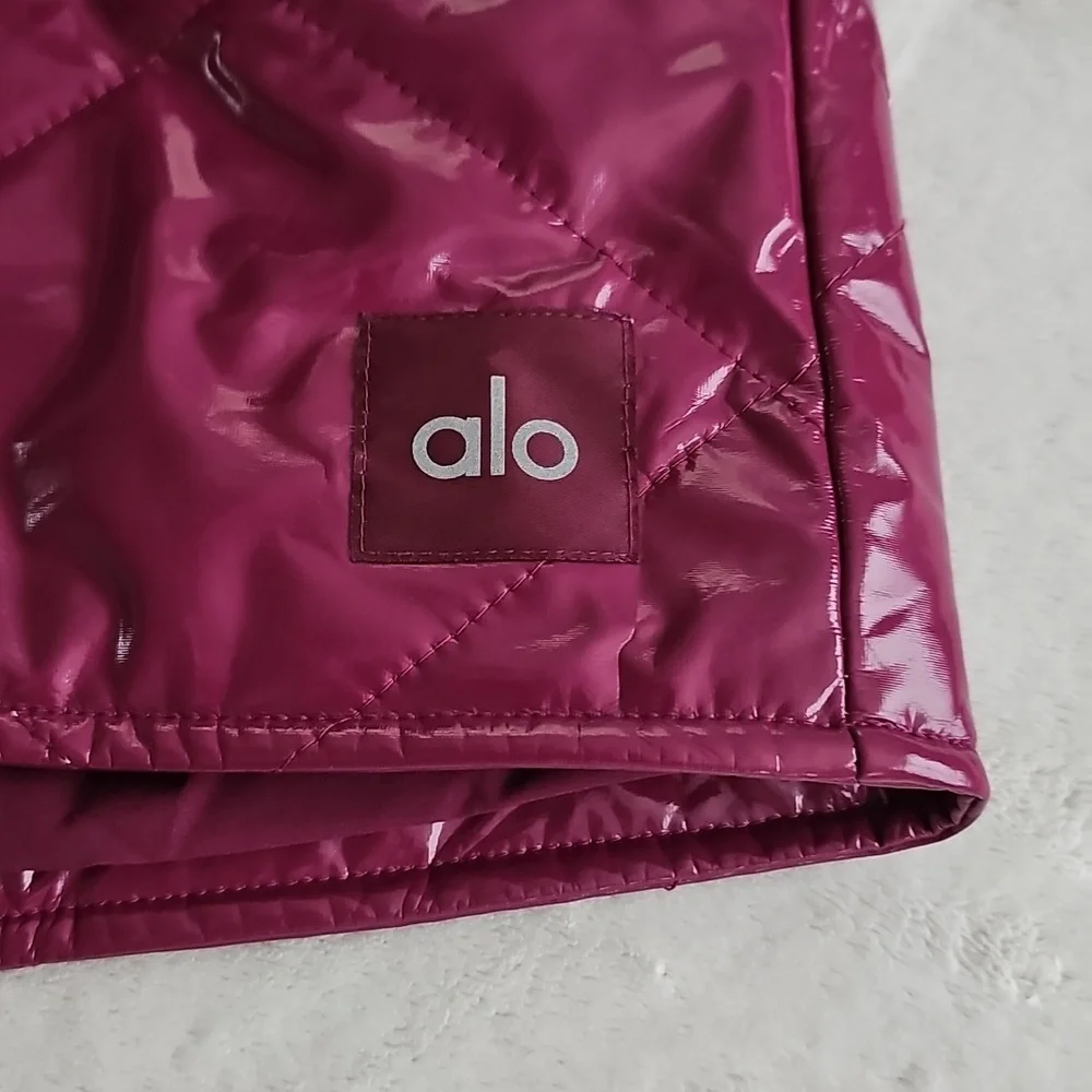 ALO Yoga Shiny Pink Quilted Skirt